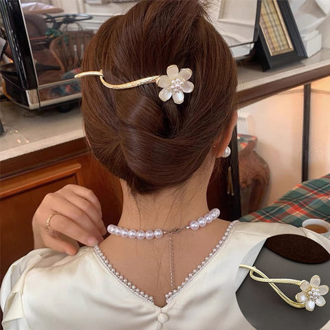 Elegant Rhinestone Metal Hair Pin