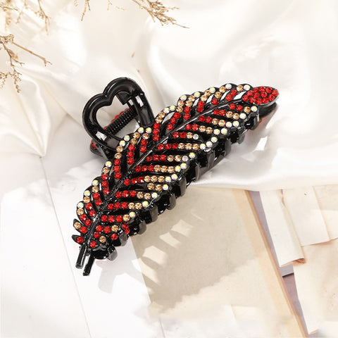 Rhinestone Leave heart Hair Claw