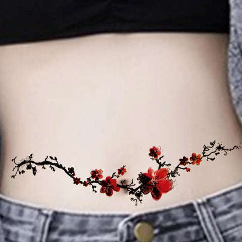 Flower Plum Blossom Tattoo Sticker