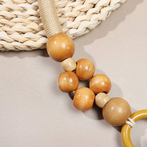 Wooden Bead Rope Bag Strap