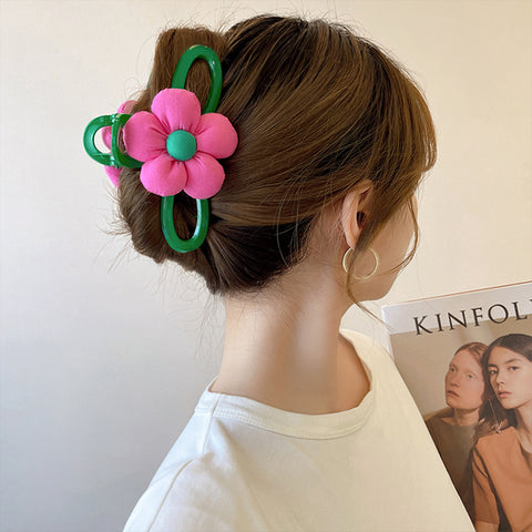40 Styles Plush Synthetic Fabric Flower Hair Claw
