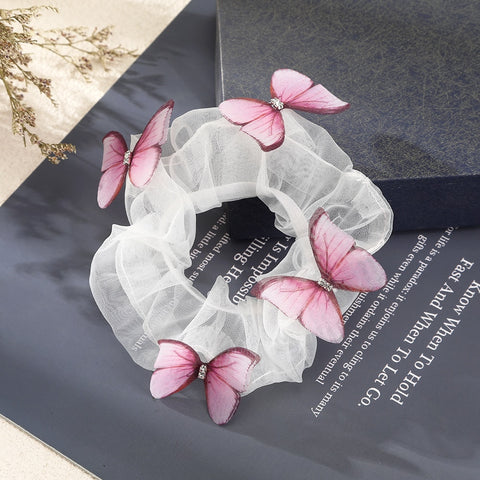 Flower Butterfly Elastic Hair Tie Scrunchie
