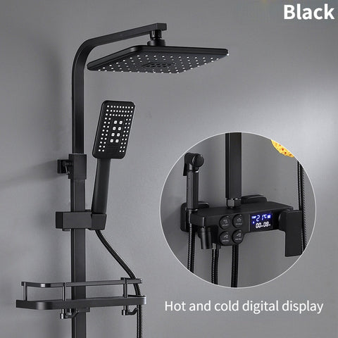 Smart Black Gold Shower Set