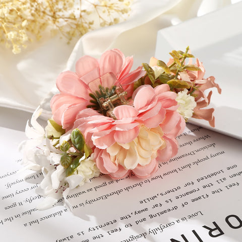 40 Styles Plush Synthetic Fabric Flower Hair Claw