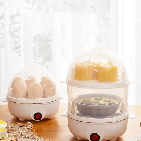 Double Layer Electric Egg Cooker Steamer - EU Plug