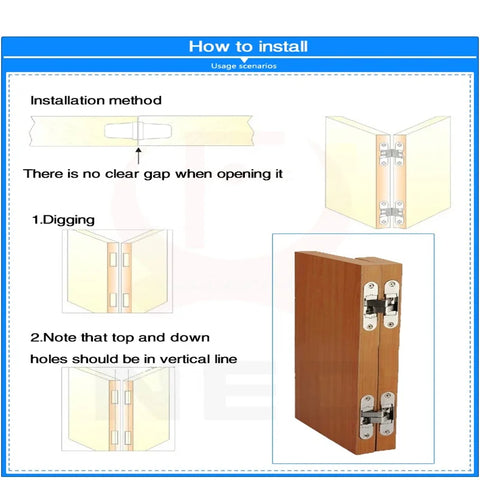 2PCS 12x43MM Invisible Hinges