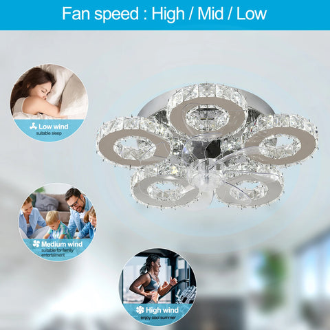 Luxora Beam Luxury Crystal Ceiling Fan