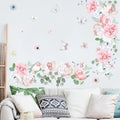 Pink Peony Flowers Wall Stickers