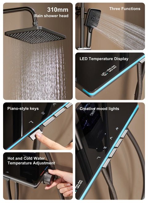 LED Digital Rainfall Shower