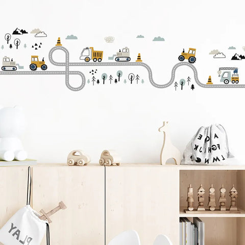 Traffic Track Cars Truck Wall Stickers