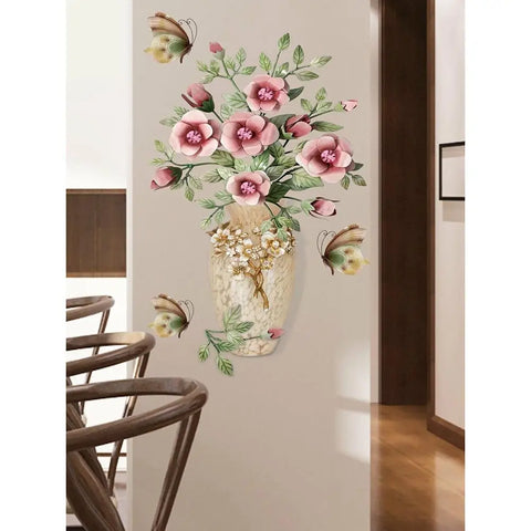 3d Flower Vase Wall Sticker