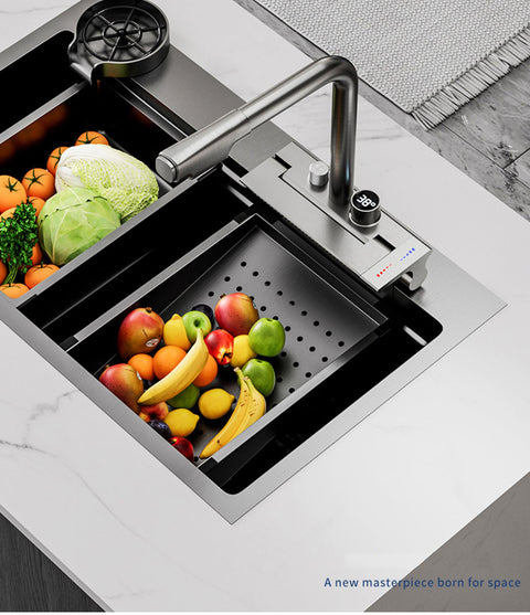 Digital Display Smart Waterfall Faucet