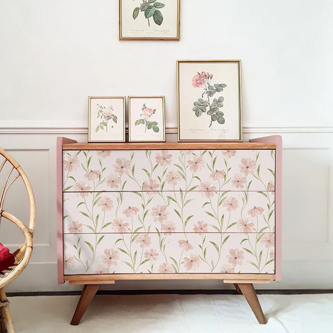 Pink Floral Peel And Stick Wallpaper