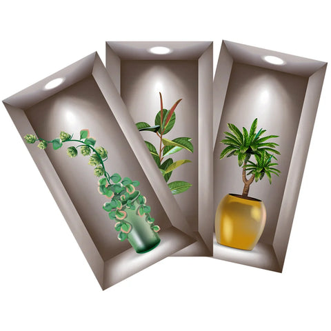 Green Plant Potted Wall Sticker