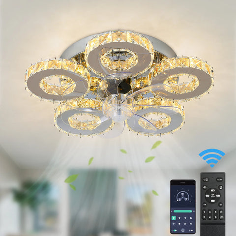 Luxora Beam Luxury Crystal Ceiling Fan