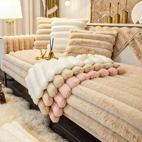 Plush Sofa Cushion Cover