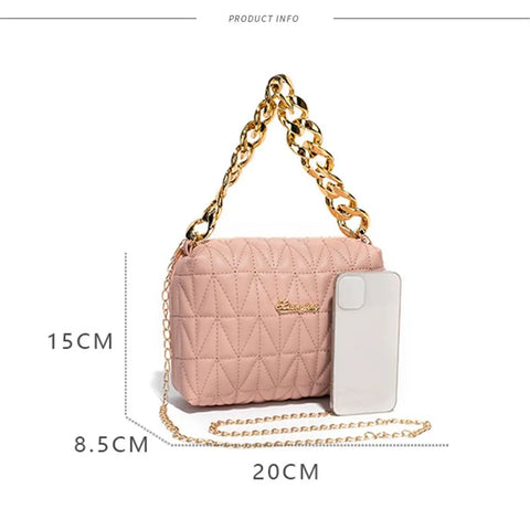 Chic Chain Charisma: PU Leather Crossbody Clutch