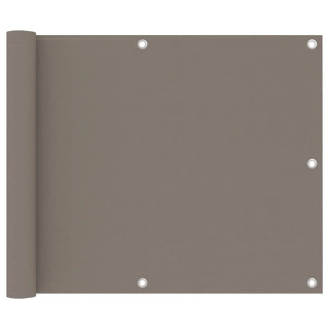 Waterproof Balcony Privacy Screen 75 x 400 cm – Taupe Oxford Fabric Windproof Balcony Fence Cover with Aluminium Eyelets & Fixing Rope