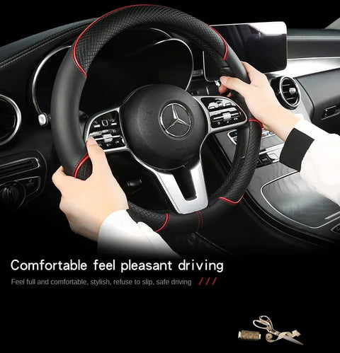 Leather Steering Wheel Cover