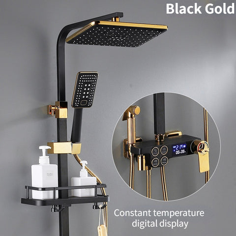 Smart Black Gold Shower Set