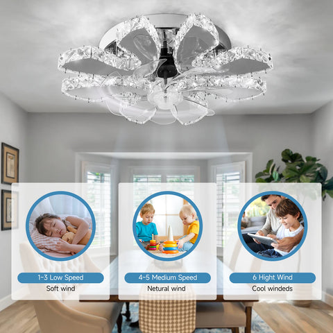 Luxora Beam Luxury Crystal Ceiling Fan