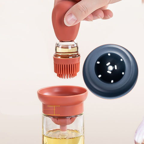2-in-1 Kitchen Silicone Brush Oil Bottle