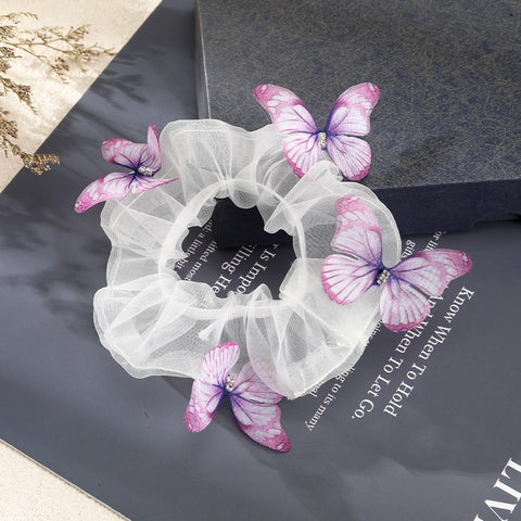 Flower Butterfly Elastic Hair Tie Scrunchie