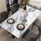 Midnight Obsidian Marble: Premium PVC Leather Dining Table Mats