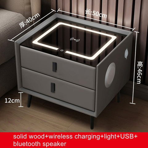 Smart Bedside with Phone Wireless Charger Light Speaker