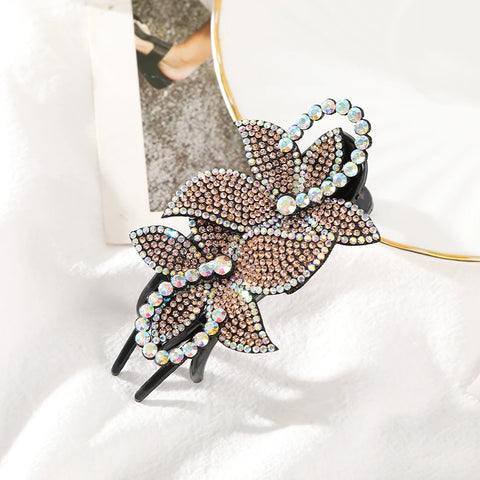 Elegant Rhinestone Flower Clip