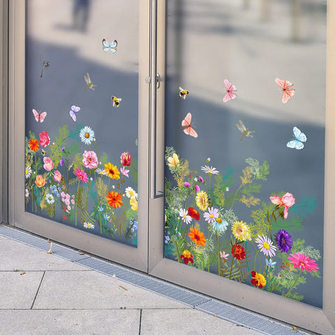 Butterfly Flowers Wall Stickers