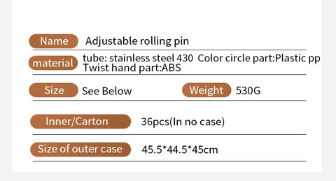 Stainless Steel Adjustable Rolling Pin