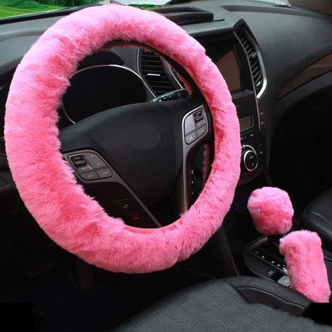 Plush Car Steering Wheel Cover