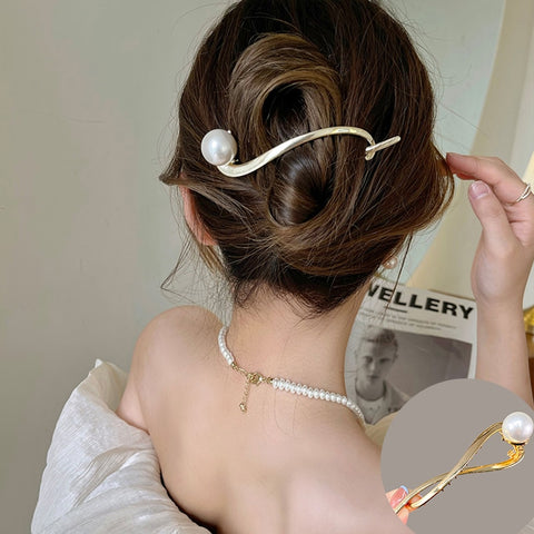 Elegant Rhinestone Metal Hair Pin