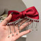 Bow Pearls Chain Barrettes Hairpin