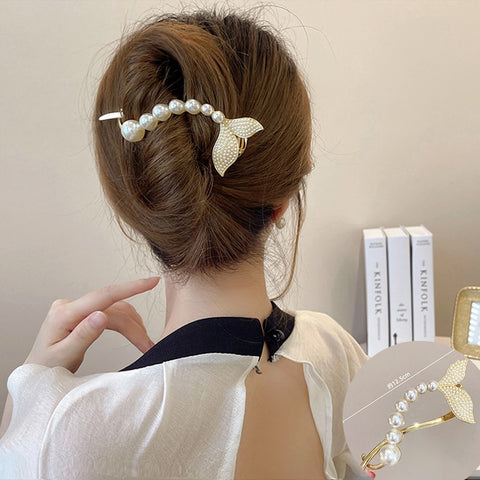 Elegant Rhinestone Metal Hair Pin