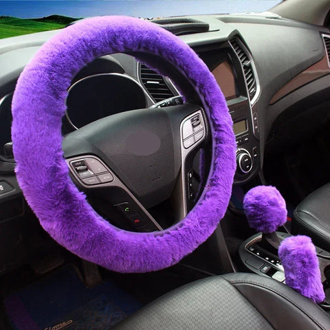 Plush Car Steering Wheel Cover