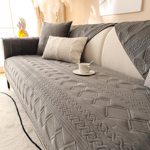New Embroidered Plush Sofa Cover