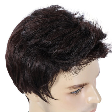 Natural Brown Men Hair Wig
