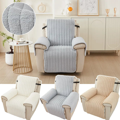 Warm Plush Fur Recliner Sofa Cover