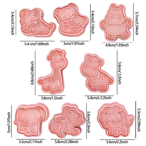 8PCS Funny Zoo Cookie Cutters