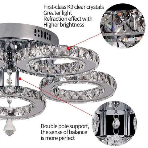Luxora Beam Luxury Crystal Ceiling Fan