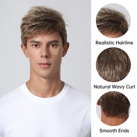 6 Colors Men Synthetic Wig