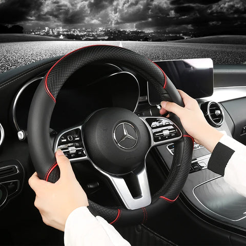 Leather Steering Wheel Cover