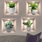 4PCS Potted Plant Wall Sticker