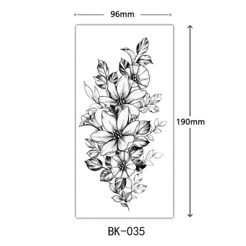 Waterproof Flower Temporary Tattoos