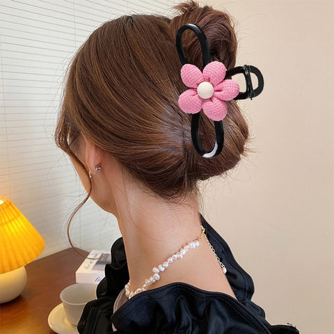 40 Styles Plush Synthetic Fabric Flower Hair Claw