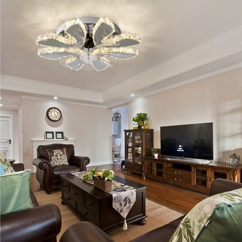Luxora Beam Luxury Crystal Ceiling Fan