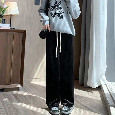 Warm Fleece Wide Leg Pants