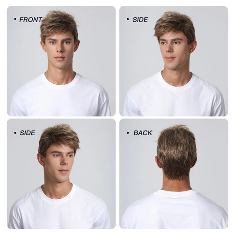 6 Colors Men Synthetic Wig